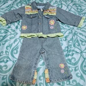 Baby girl Jean's and Jacket set 12 months